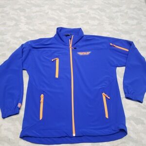 Fly Racing Jacket Mens XL Blue Lightweight Win D Performance Full Zip Pockets